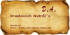 Draskovich András névjegykártya
